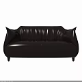 Brown Leather Two Seater Sofa With Modern Design And Sleek Black Slim Legs