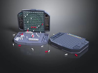 Modern Control Panel With Display Screen Buttons Knobs And Open Panel Design 3d model