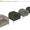 Single Sofa Single Chair Recliner Chair Leisure Chair Lazy Sofa Lazy Chair Pillow 3d model