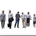 Group of Diverse People in Various Attires Standing Together with Different Poses