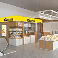 Rongji Dessert Shop Interior With New Products Display Counters And Dessert Shelves 3d model