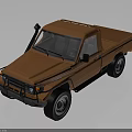 Orange Classic Single Cab Pickup Truck With Black Bumper And White Wheels