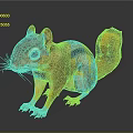 Adorable Brown Squirrel With Fluffy Tail Big Eyes Standing On Shiny Surface