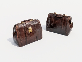 Bags Vintage Leather Bags Old Items 3d model