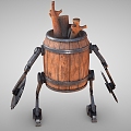 Barrel robot robot sci-fi robot mecha man 3d model