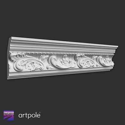 White Decorative Architectural Component With Intricate Carved Patterns And Ornate Details 3d model