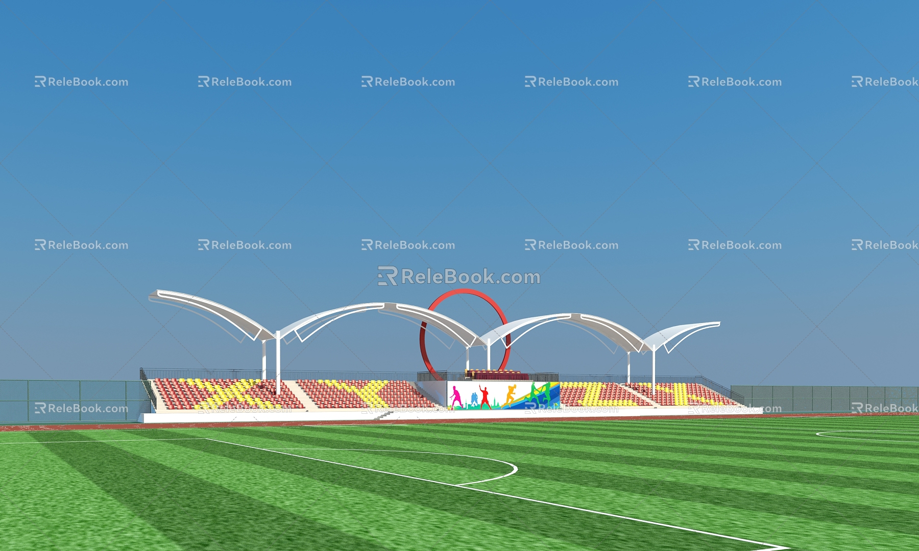 football stadium stands 3d model