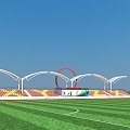 football stadium stands 3d model