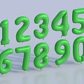 Stylish Green Inflatable Numbers 0 to 9 3D Decorative Display Items