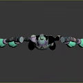 Children's Playful Fantasy Character With Purple Hair Multiple Arms And Colorful Green And Blue Outfit