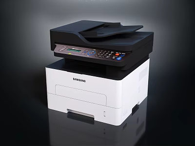 Samsung Multifunction Laser Printer With White And Black Design For Computer Office Use 3d model