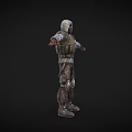 Standing Hooded Masked Armored Game Movie Character With Tactical Gear