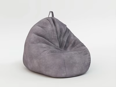 Soft Plush Gray Bean Bag Chair With Comfortable Design For Living Room Relaxation 3d model