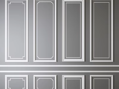Decorative Ceiling Panel Design With Ornate Frames And White Trim Details 3d model