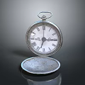 Vintage Pocket Watch Open Case Design With Roman Numerals And Metal Dial