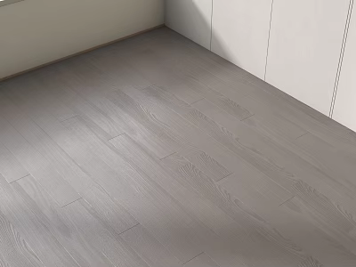 Light Gray Wooden Floor With Natural Grain Texture In Modern Interior Space 3d model