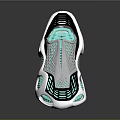 Futuristic Car Design With White Black Body Turquoise LED And Mesh Structure