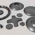 Round hard surface mechanical high-tech industrial parts 3d model