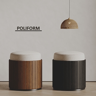 poliform Sofa Stool Fabric Stool Sitting Stool Chandelier 3d model