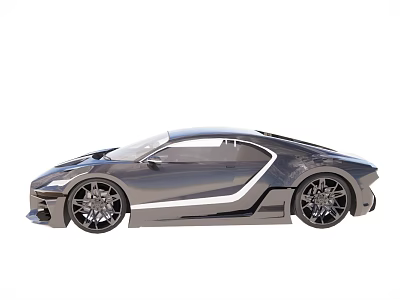 Sleek Modern Sports Car with Aerodynamic Body Design and Large Alloy Wheels 3d model
