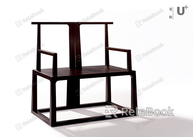 U New Chinese Style Official Hat Chair Wide Chair Single Chair Wooden Single Chair model