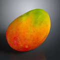 Fresh Ripe Mango With Vibrant Green Yellow And Red Colors On Dark Background