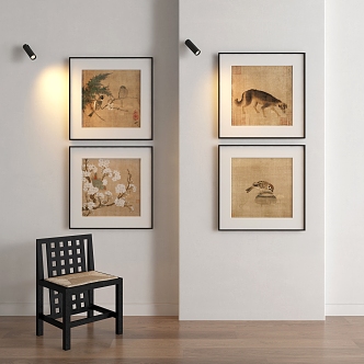 New Chinese Hanging Paintings 3d model