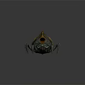 Beetle Insect Sculpture With Green Yellow Body Red Eyes And Detailed Artistic Design