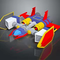 Colorful Model Vehicle With Red Yellow Wings Blue Cockpit And Gray Engine Details