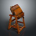 Wooden Barrel Water Barrel Old Wooden Barrel Water Barrel Pot Container Realistic 3d model