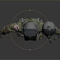 Human Pilot Character in Military Flight Suit with Helmet and Gear