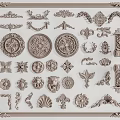 European-style Carved Line Carved Roman Column Plaster Line Corner Column 3d model