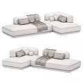 Modern Sectional Sofa With Soft Pillows Throw Blanket And Multiple Beige Brown Color Options