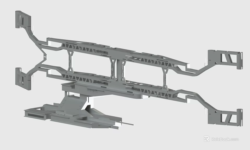 Heavy Duty Steel Frame Structure For Industrial Mechanical Applications 3d model 