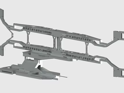 Heavy Duty Steel Frame Structure For Industrial Mechanical Applications 3d model