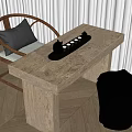 Middle Ancient Tea Table and Chair Balcony Tea Table and Chair Leisure Tea Table and Chair 3d model