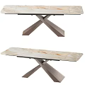 Modern Dining Tables With Marble Tops And Conical Or X Shaped Metal Bases