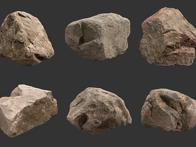 Natural Stones And Wood Materials With Various Shapes For Home Decor Crafts 3d model