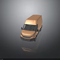 Light Pink Cargo Van With Modern Exterior Design And Reflective Finish