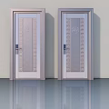 Swing Doors With Silver Frames And Decorative Patterns For Modern Interior