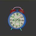 Silver Double Bell Alarm Clock With White Dial Roman Numerals Black Hands And Reflection