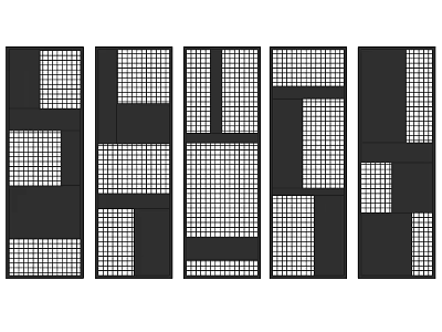 Modern Partition Designs With Grid Patterns For Interior Space Separation 3d model