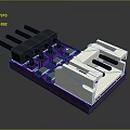 Purple Electronic Circuit Module With Black Pin Connectors White Interface And Components