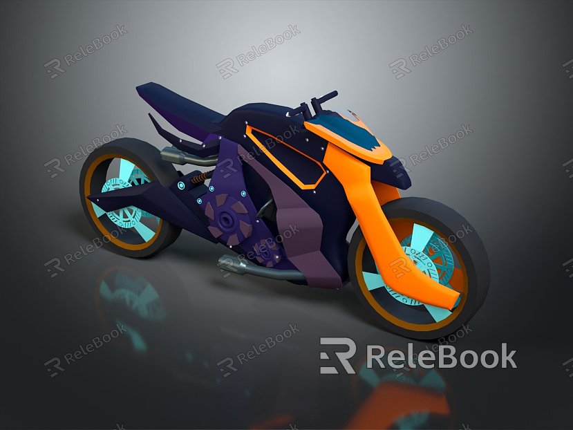 Modern Motorcycle Cartoon Motorcycle Animation Motorcycle Two-wheeled Motorcycle model