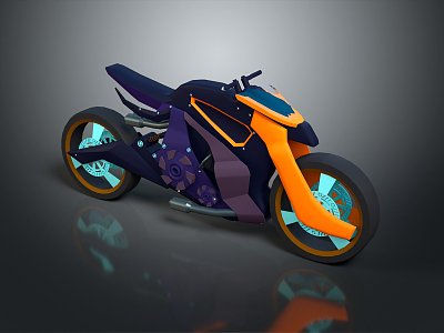 Modern Motorcycle Cartoon Motorcycle Animation Motorcycle Two-wheeled Motorcycle 3d model