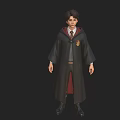 Man Wearing Black Robe With Red Lining And Chest Crest Standing In Boots