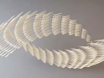 Modern Spiral Wave Chandelier With White Curved Lines For Interior Decor 3d model