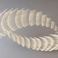 Modern Spiral Wave Chandelier With White Curved Lines For Interior Decor