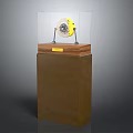 Tire Brake Disc And Pad Yellow Components In Wooden Showcase