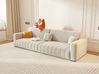 Nordic Cream Style Multiplayer Sofa Cream Sofa 3d model